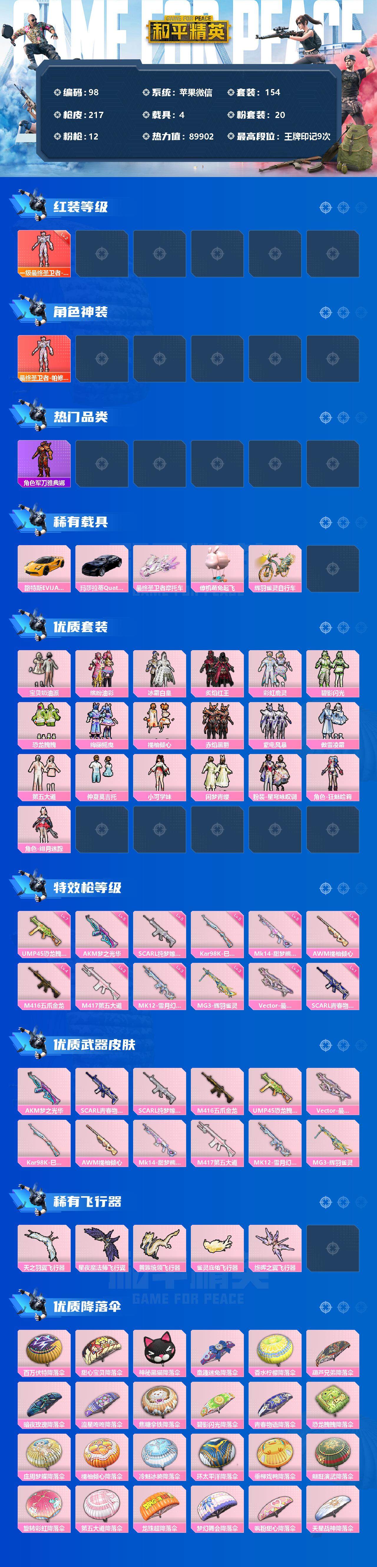HPLE3340450和平精英账号详情图2