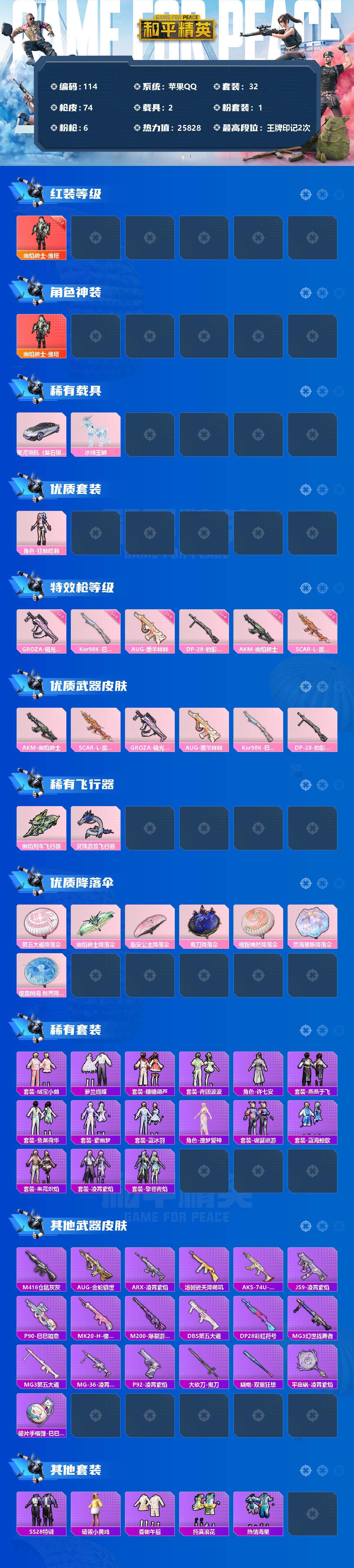 HPLX3340438和平精英账号详情图2