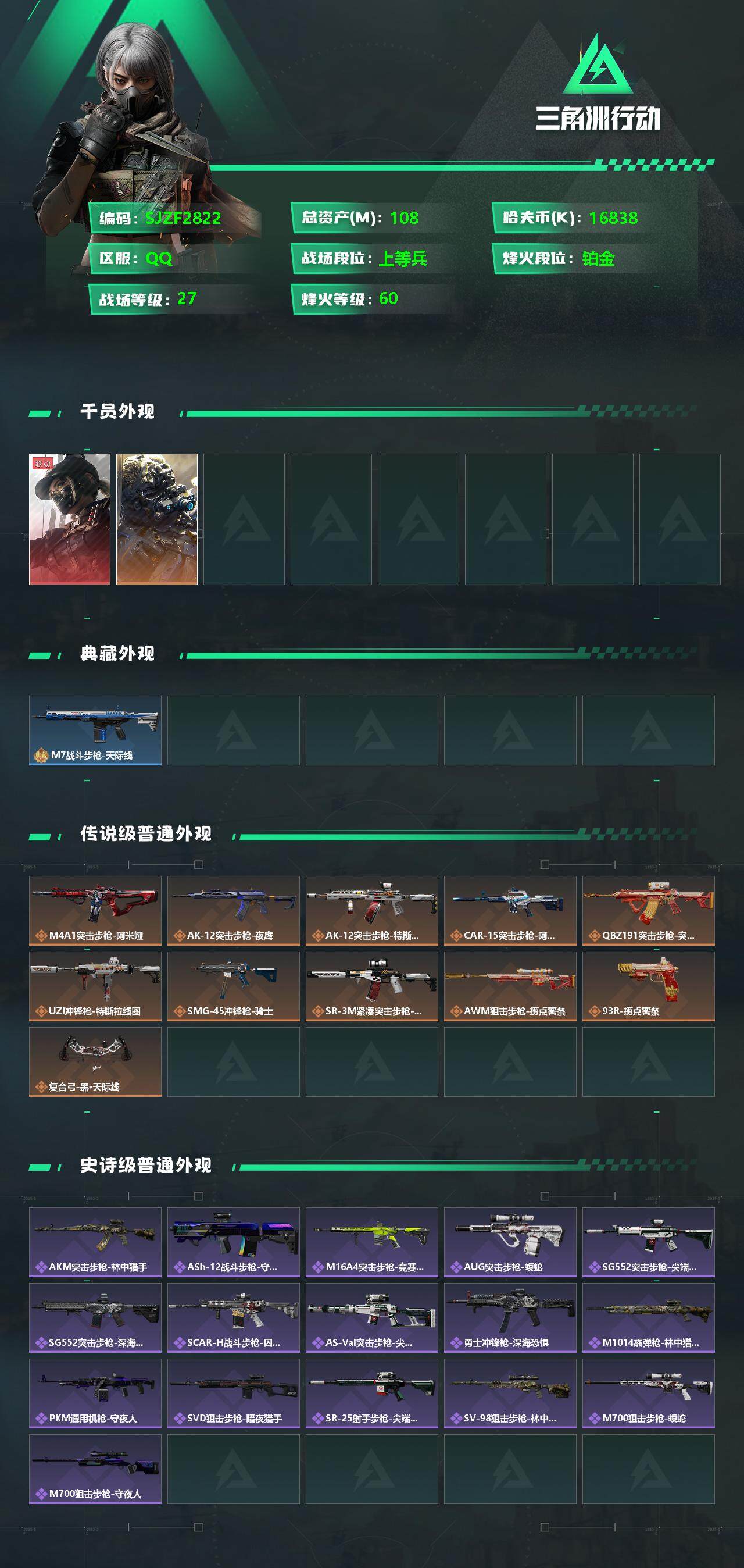 SJZEY333780三角洲行动账号详情图2