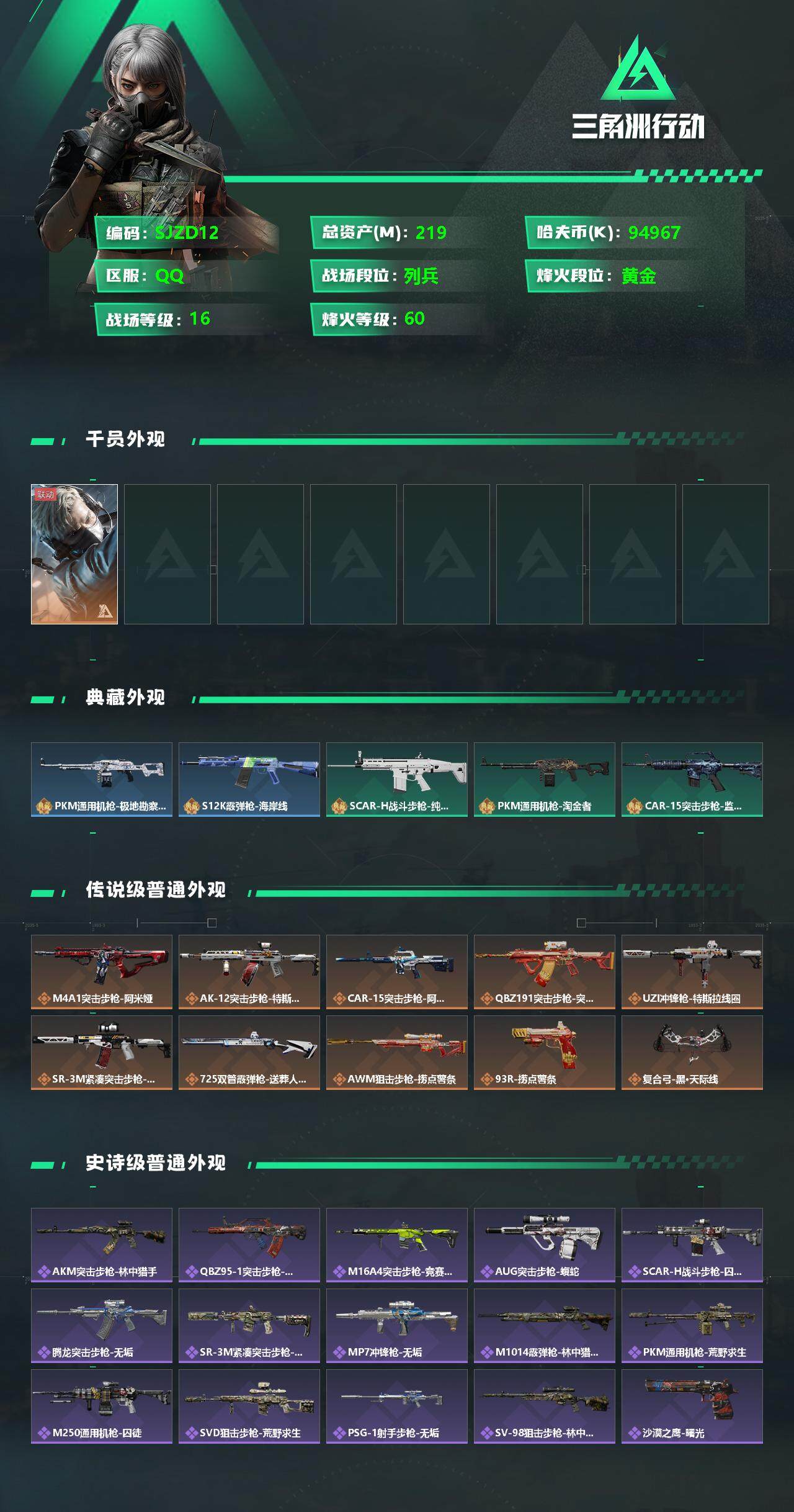 SJZEY333500三角洲行动账号详情图2