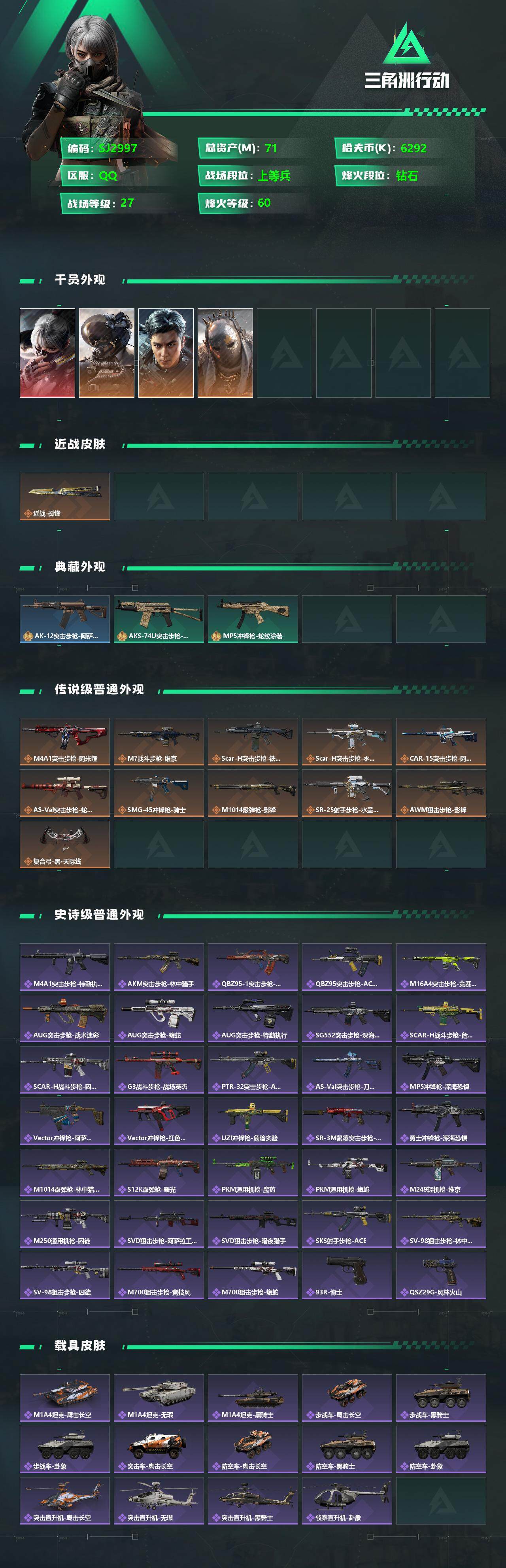 SJZEY333582三角洲行动账号详情图2