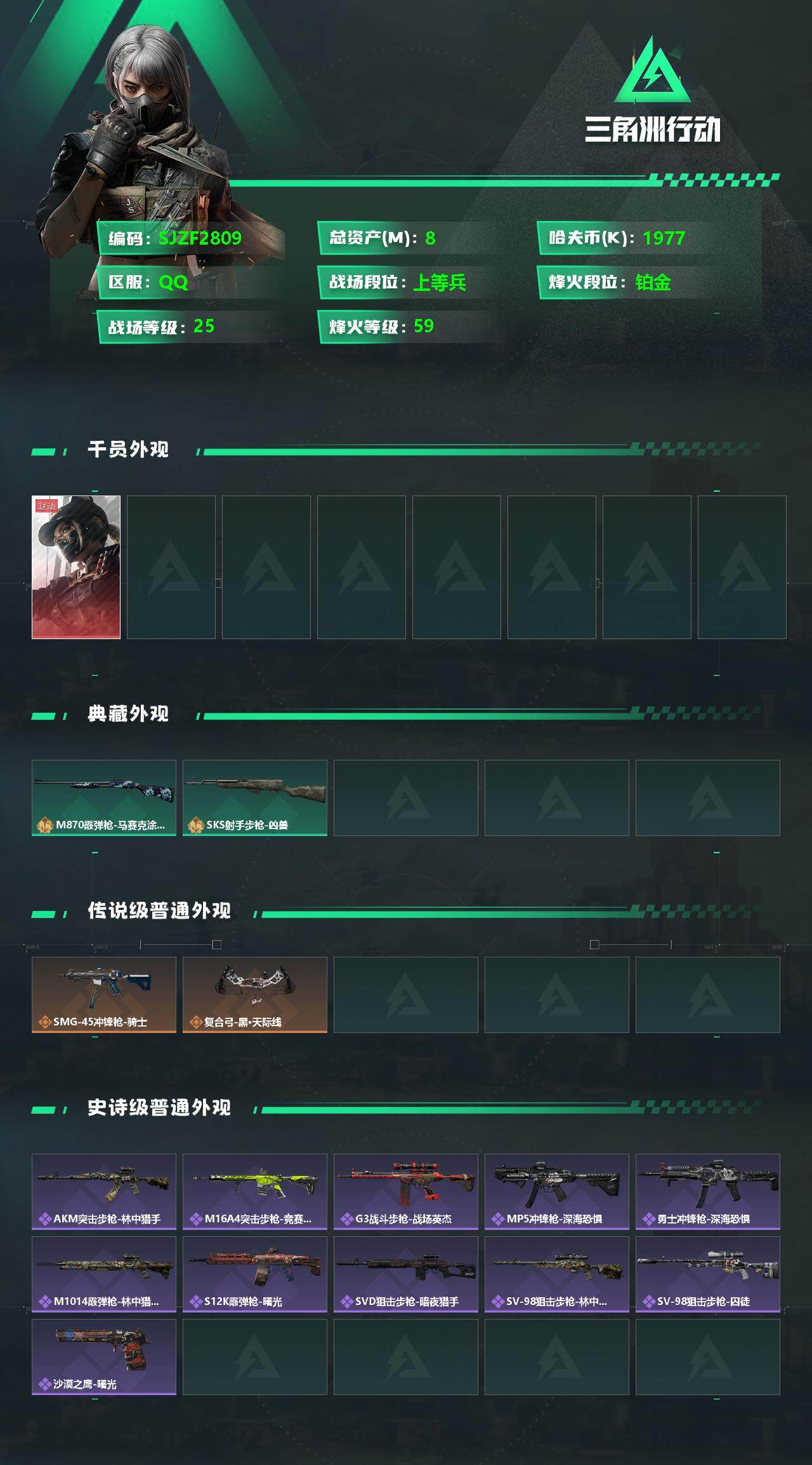 SJZEY333605三角洲行动账号详情图2