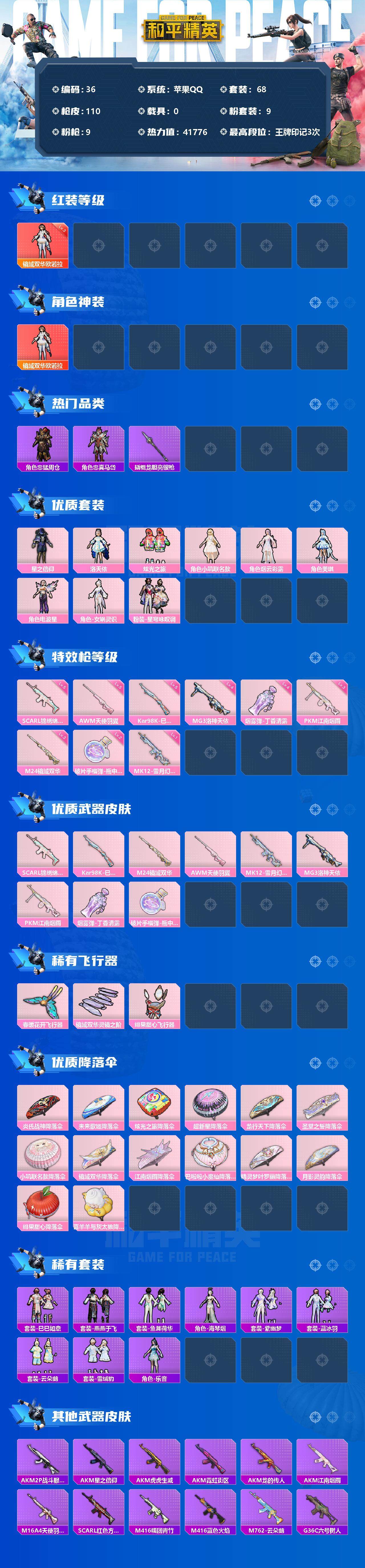 HPLX3340549和平精英账号详情图2