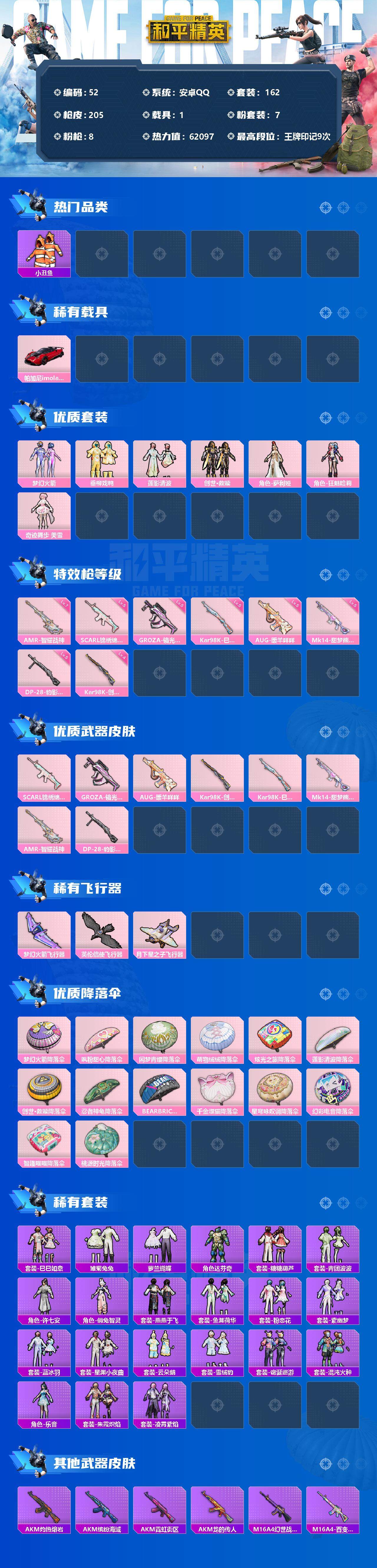 HPLX3340518和平精英账号详情图2