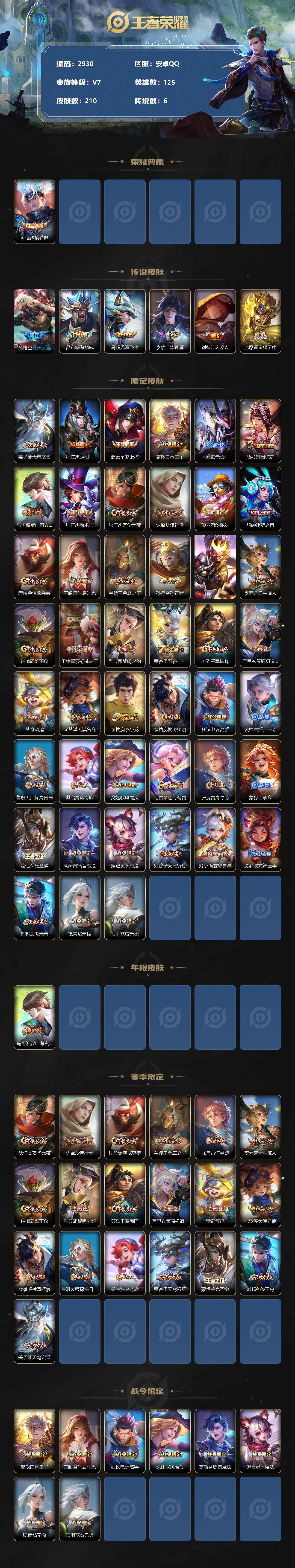 WZCMW3368585王者荣耀账号详情图2