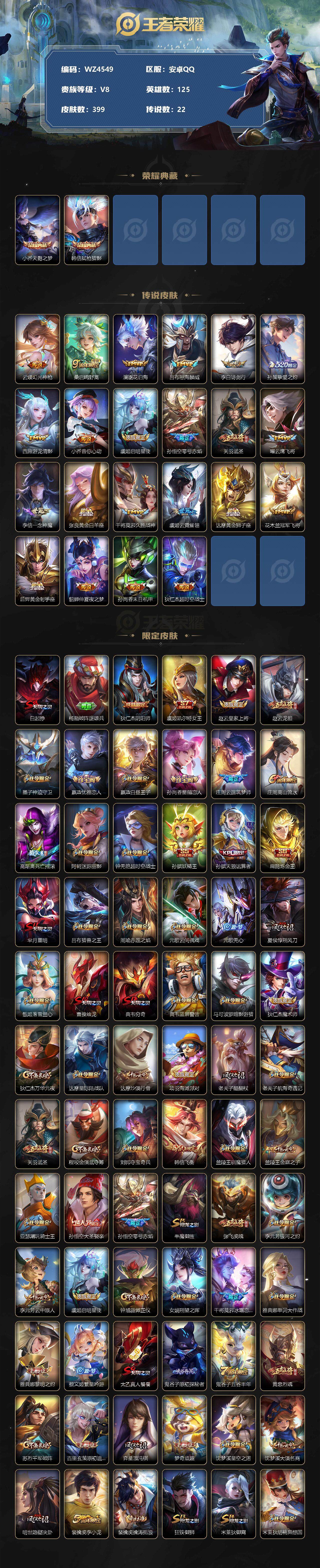 WZXS3300424王者荣耀账号详情图2 WZXS3300424王者荣耀账号详情图2