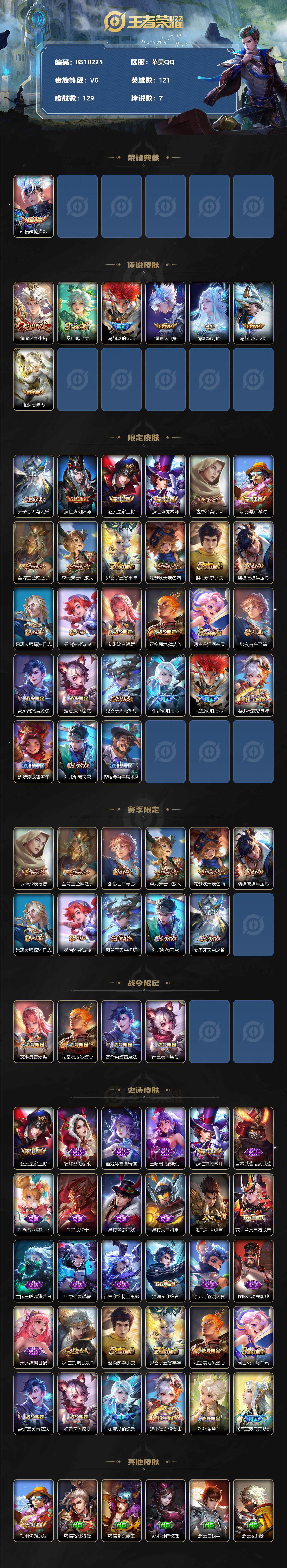 WZCMW3305483王者荣耀账号详情图2