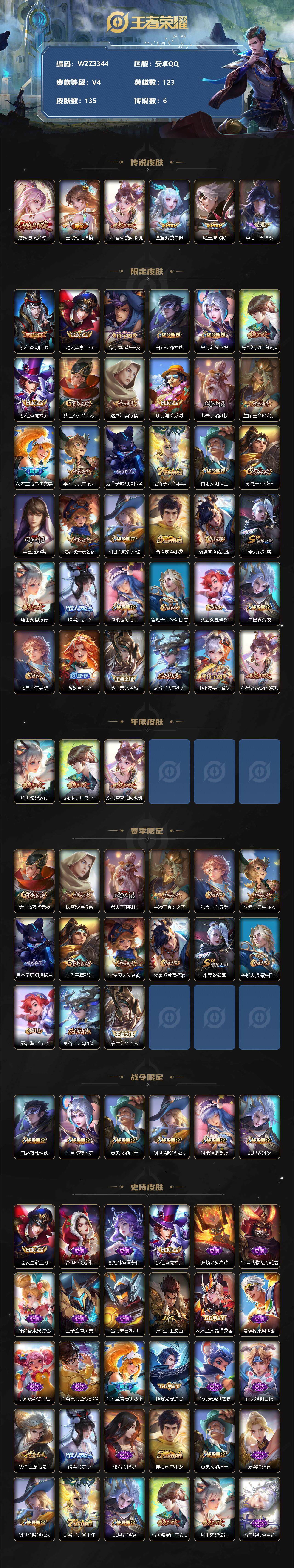 WZCMW3360700王者荣耀账号详情图2