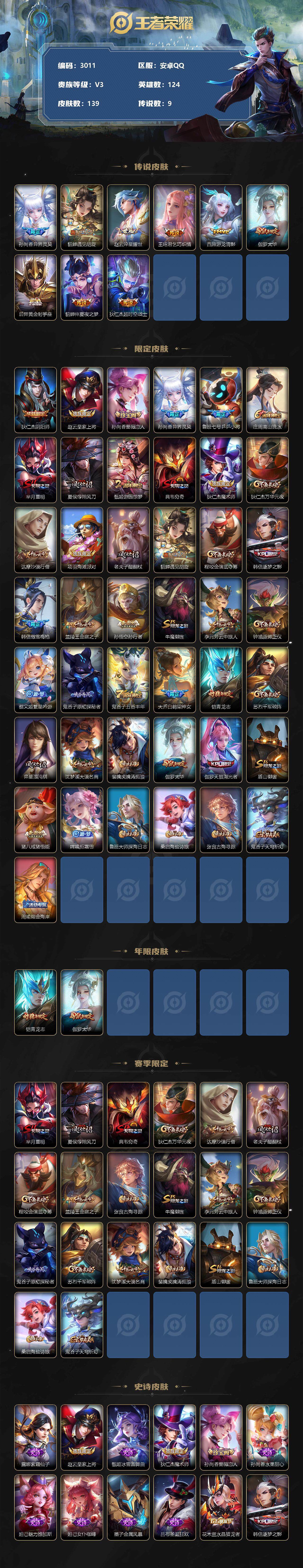 WZJZ3306841王者荣耀账号详情图2 WZJZ3306841王者荣耀账号详情图2