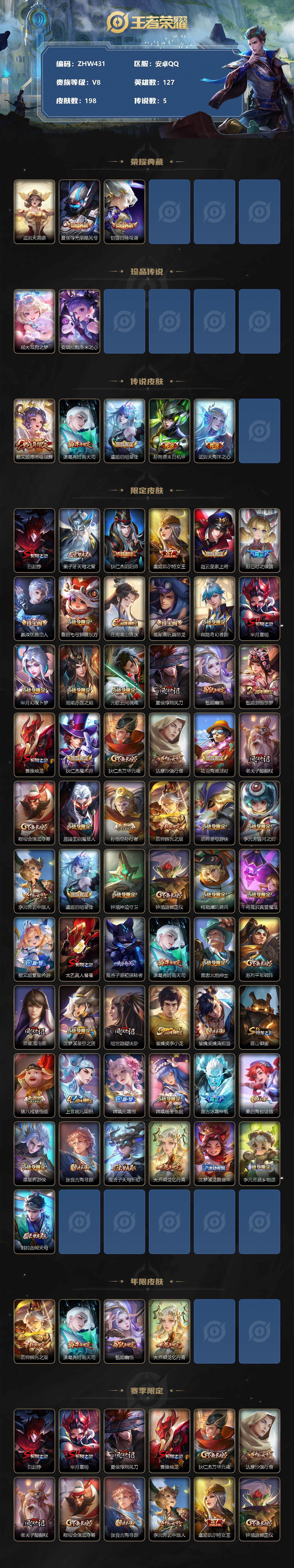 WZLE3306249王者荣耀账号详情图2