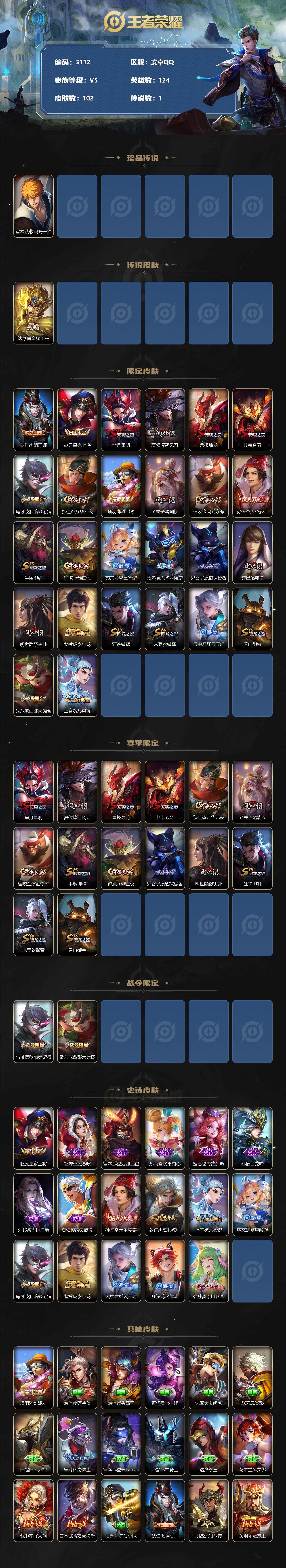 WZCMW3309312王者荣耀账号详情图2