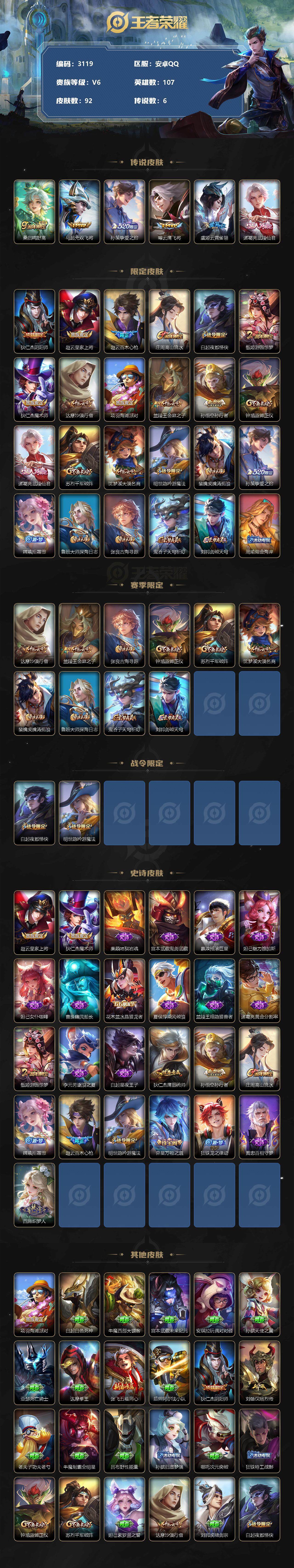 WZCMW3309333王者荣耀账号详情图2