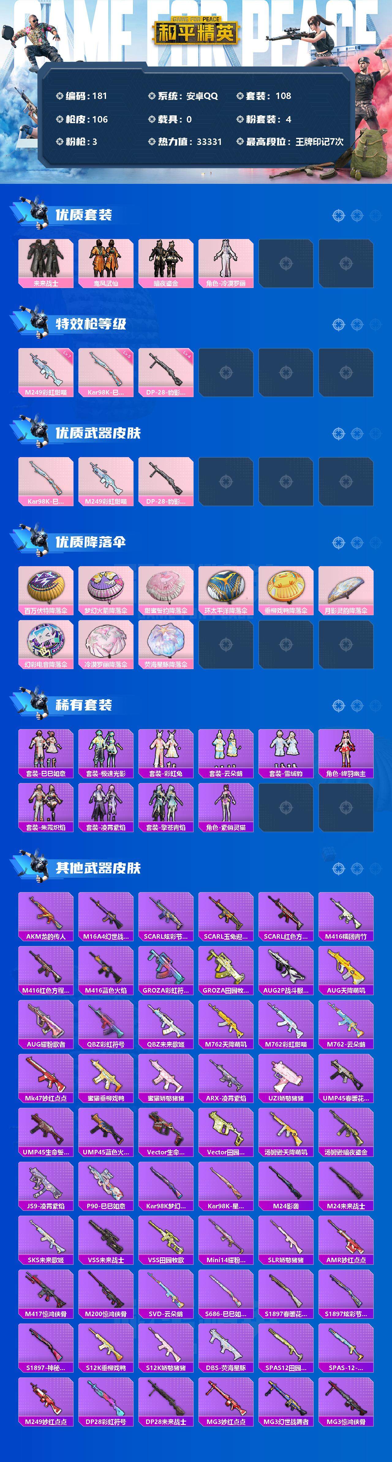 HPCMW3422219和平精英账号详情图2 HPCMW3422219和平精英账号详情图2