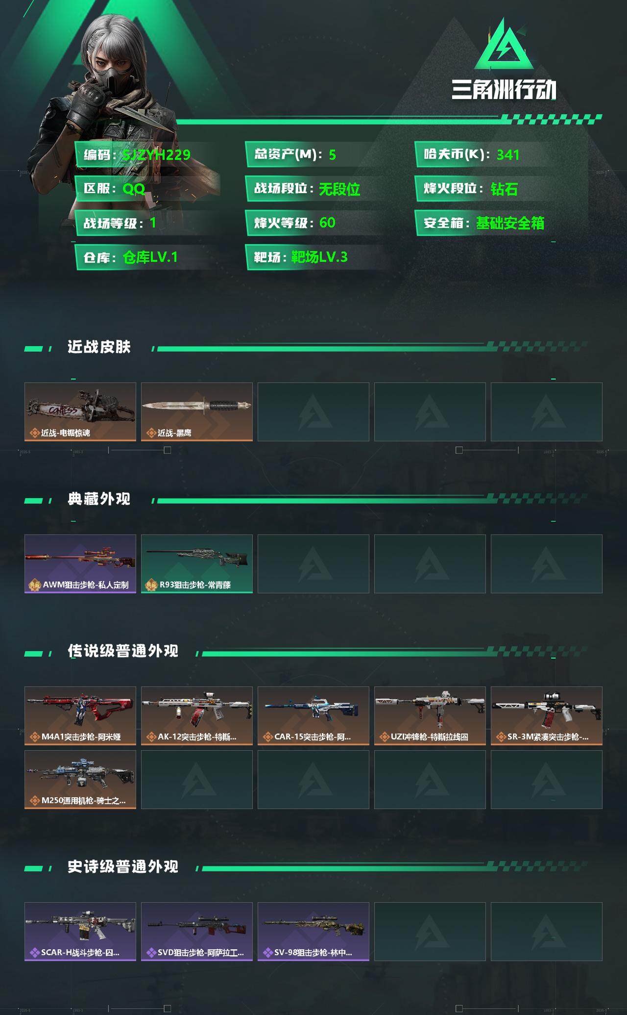 SJZCMW338631三角洲行动账号详情图2