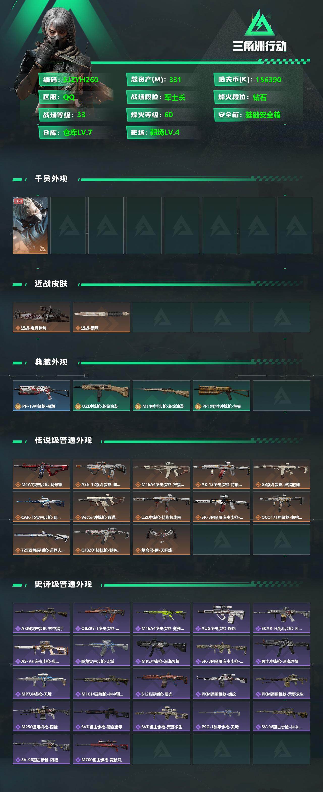 SJZCMW338643三角洲行动账号详情图2