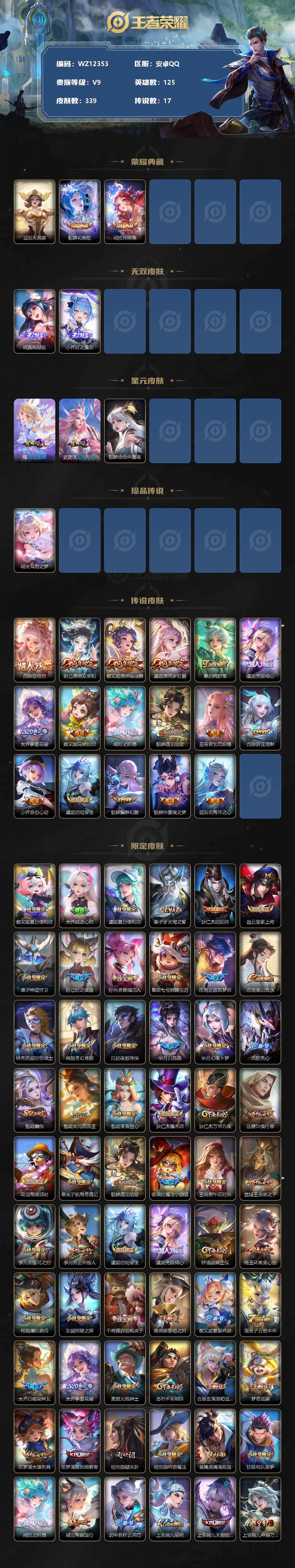 WZ0349300王者荣耀账号详情图2