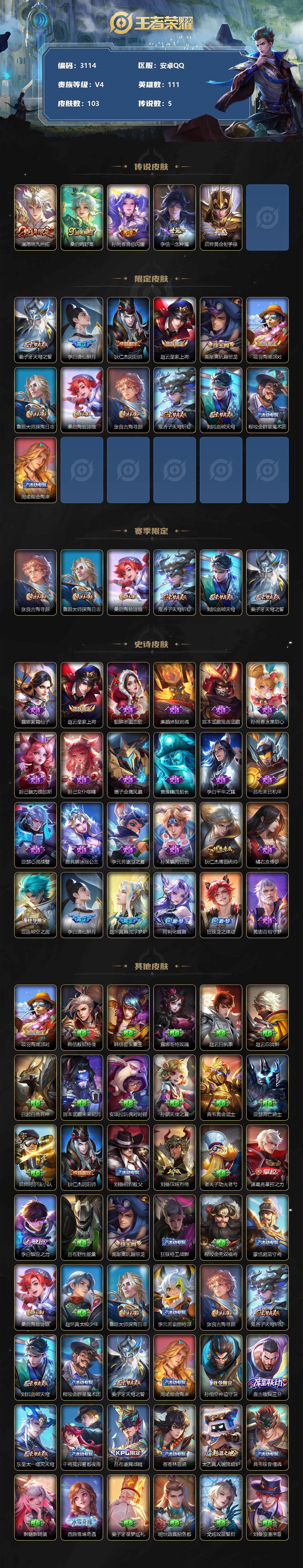 WZCMW3310106王者荣耀账号详情图2