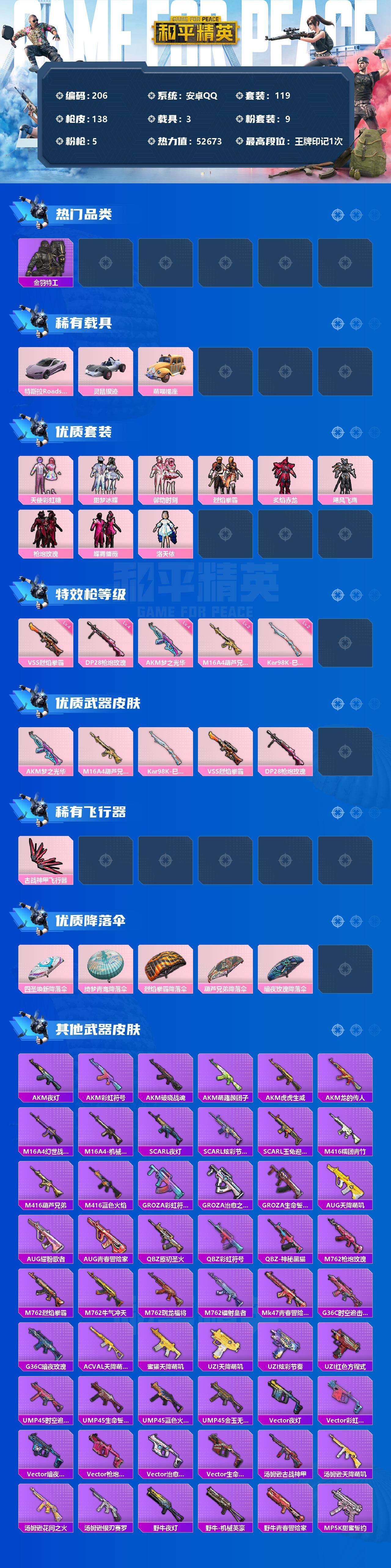 HPCMW3422578和平精英账号详情图2 HPCMW3422578和平精英账号详情图2