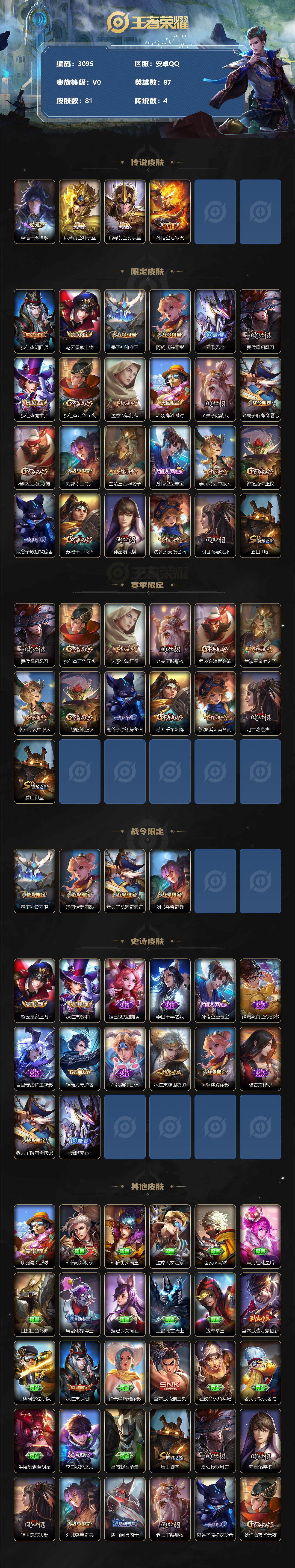 WZJZ3324184王者荣耀账号详情图2 WZJZ3324184王者荣耀账号详情图2