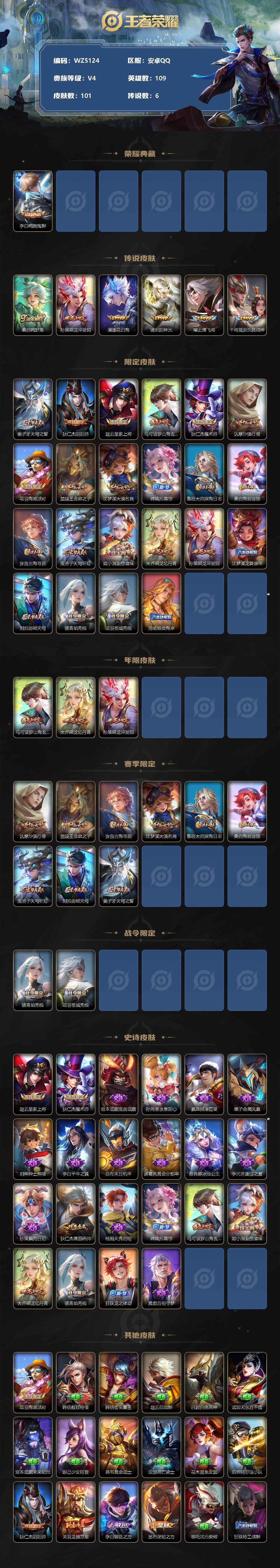 WZXS3324444王者荣耀账号详情图2