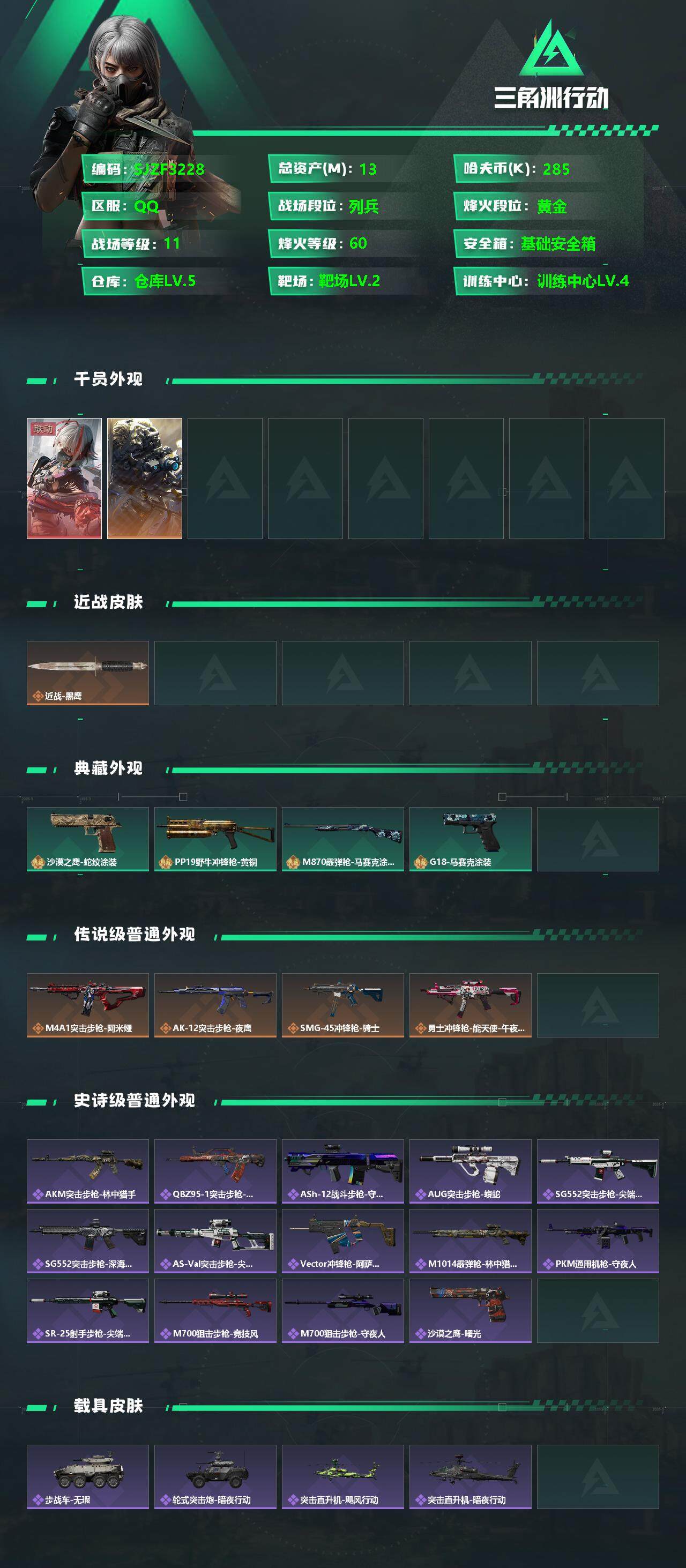 SJZCMW358507三角洲行动账号详情图2