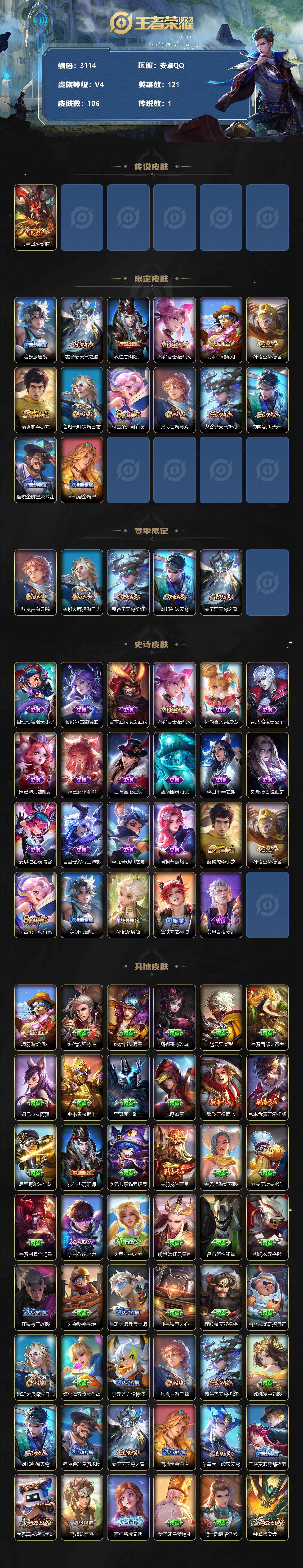 WZJZ3330634王者荣耀账号详情图2