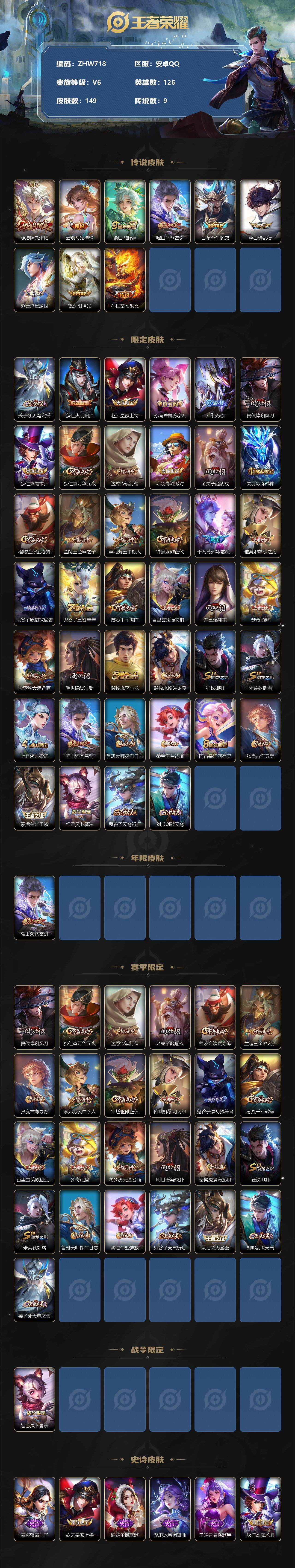 WZLE3325554王者荣耀账号详情图2