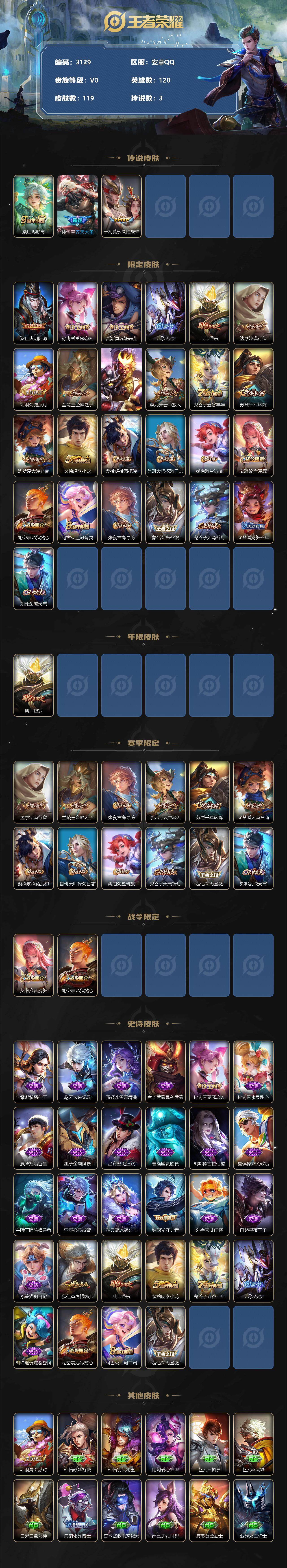 WZJZ3332967王者荣耀账号详情图2