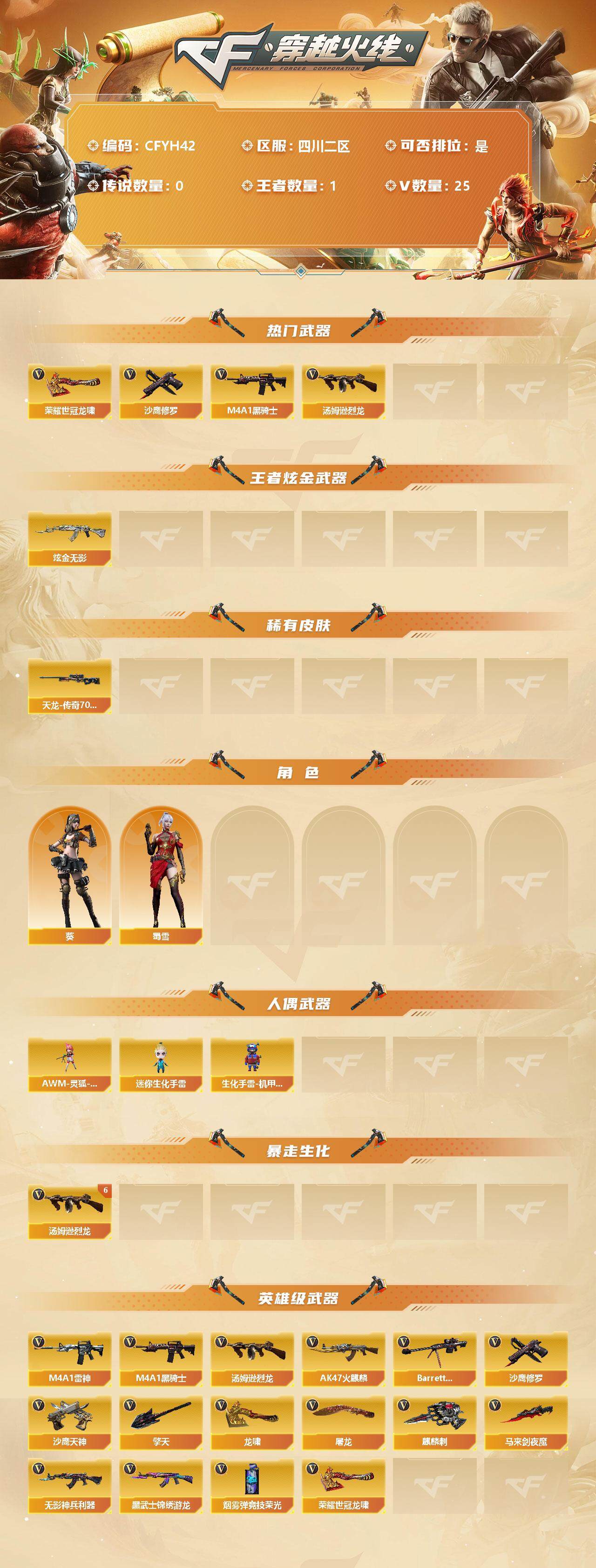 CFEY365275穿越火线账号详情图2 CFEY365275穿越火线账号详情图2