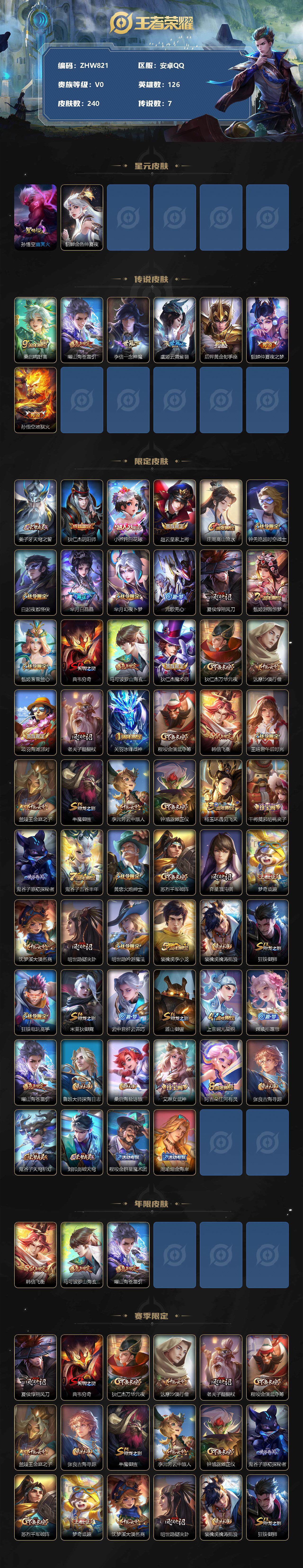 WZLX3335865王者荣耀账号详情图2