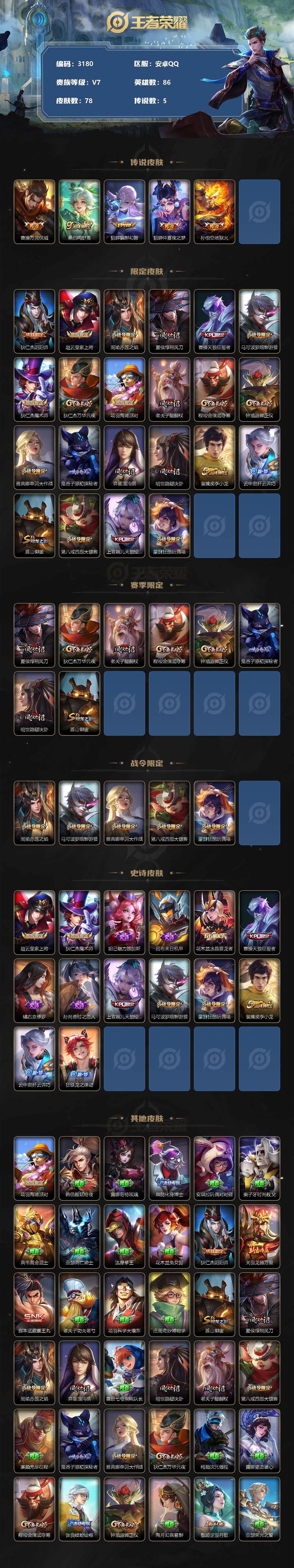 WZJZ3343561王者荣耀账号详情图2 WZJZ3343561王者荣耀账号详情图2