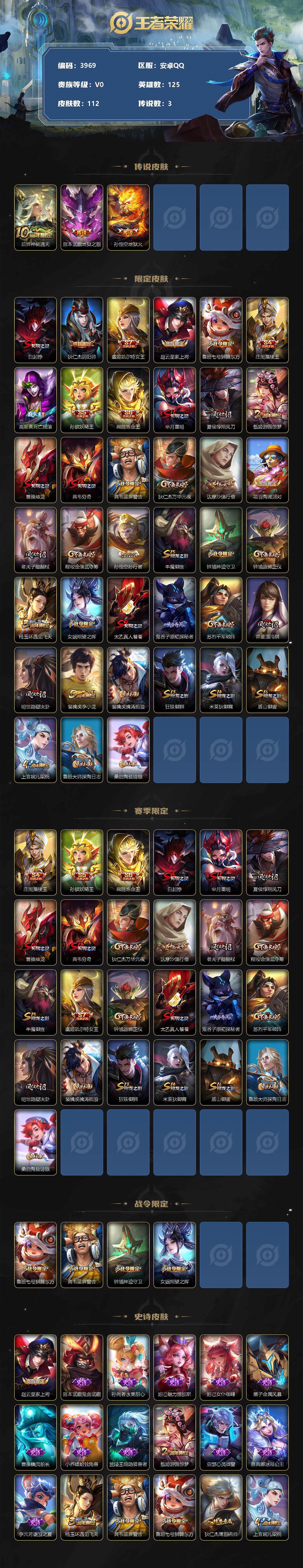 WZCMW3368256王者荣耀账号详情图2 WZCMW3368256王者荣耀账号详情图2