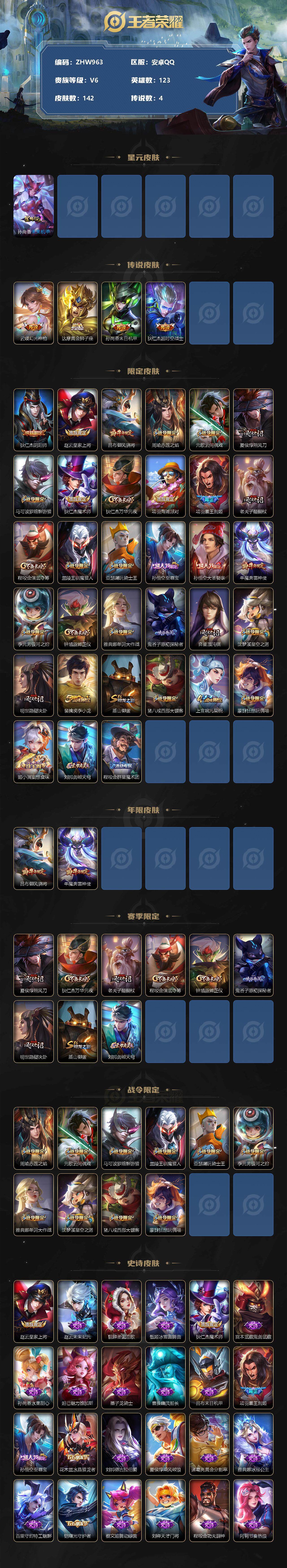 WZLE3345058王者荣耀账号详情图2