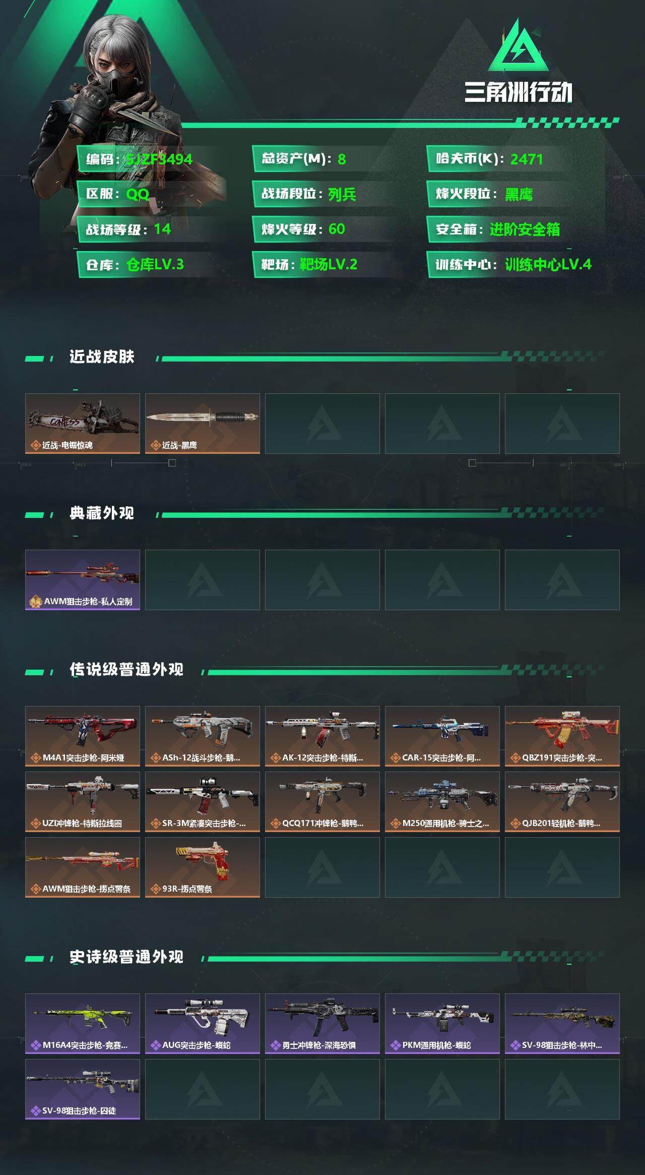 SJZCMW358525三角洲行动账号详情图2