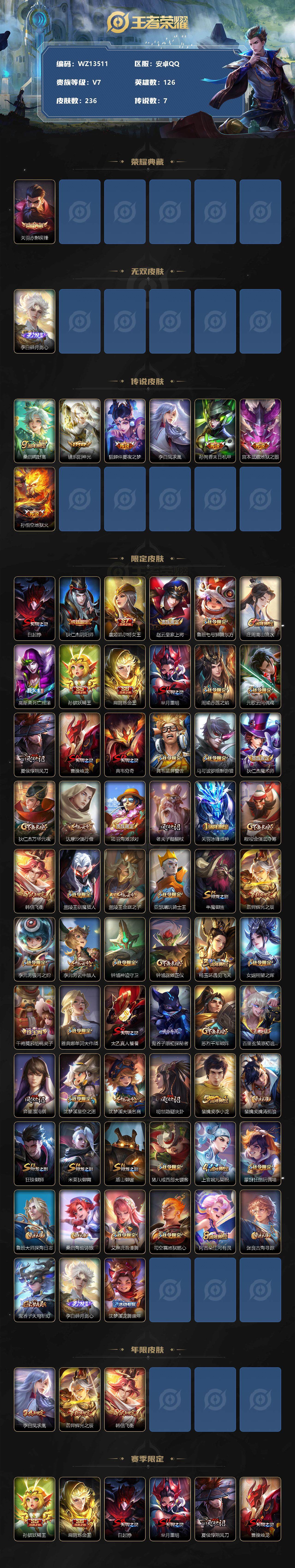 WZ0349330王者荣耀账号详情图2