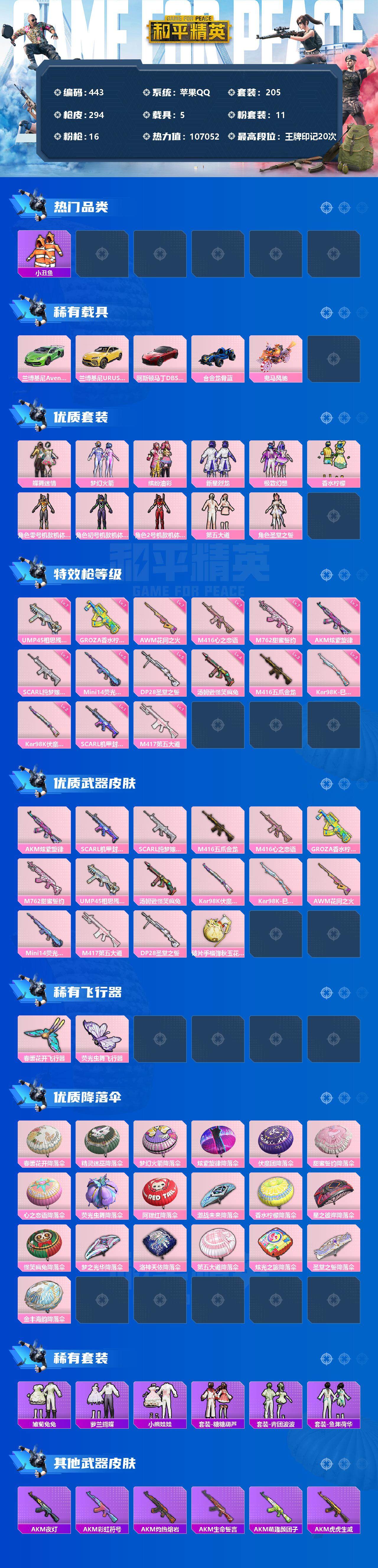 HPCMW3423000和平精英账号详情图2 HPCMW3423000和平精英账号详情图2