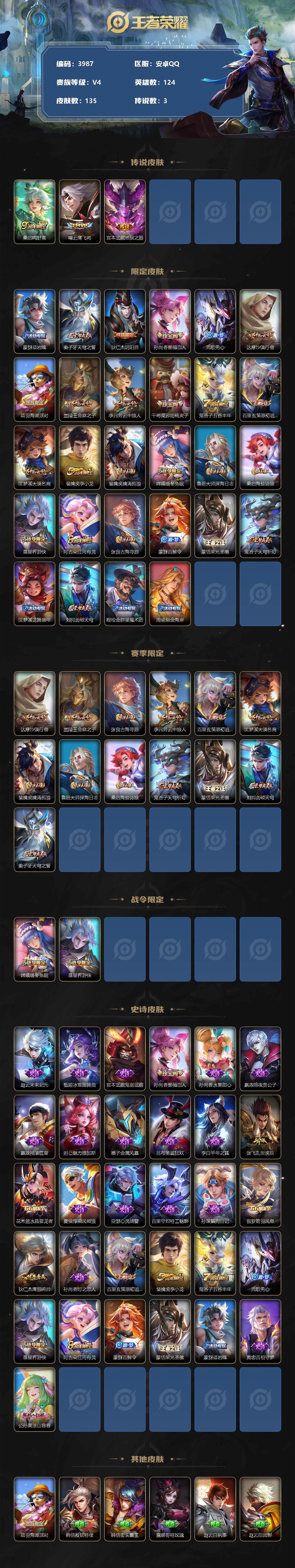 WZCMW3368865王者荣耀账号详情图2 WZCMW3368865王者荣耀账号详情图2