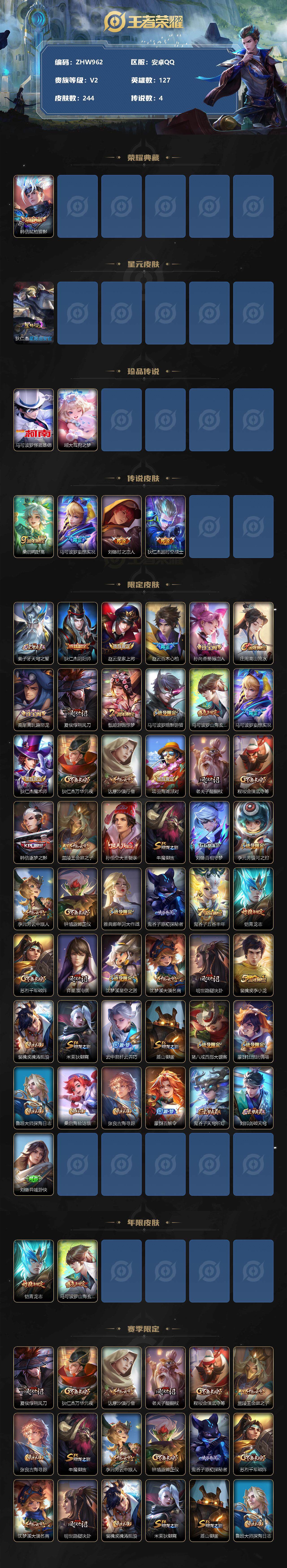 WZLX3345011王者荣耀账号详情图2