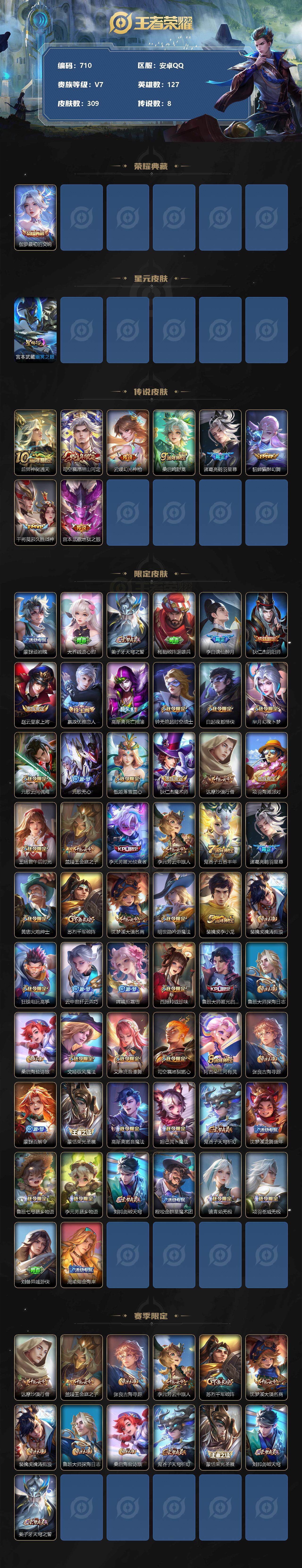 WZLFY3348009王者荣耀账号详情图2 WZLFY3348009王者荣耀账号详情图2