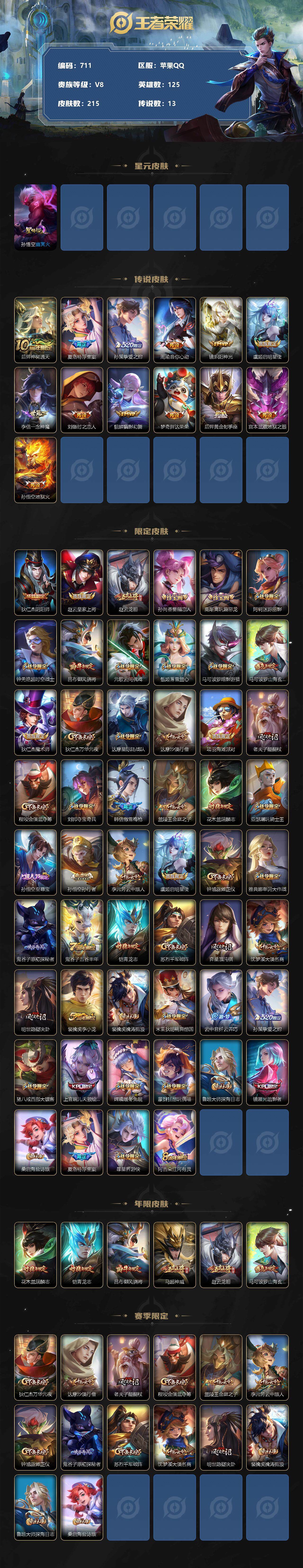 WZLFY3348031王者荣耀账号详情图2 WZLFY3348031王者荣耀账号详情图2