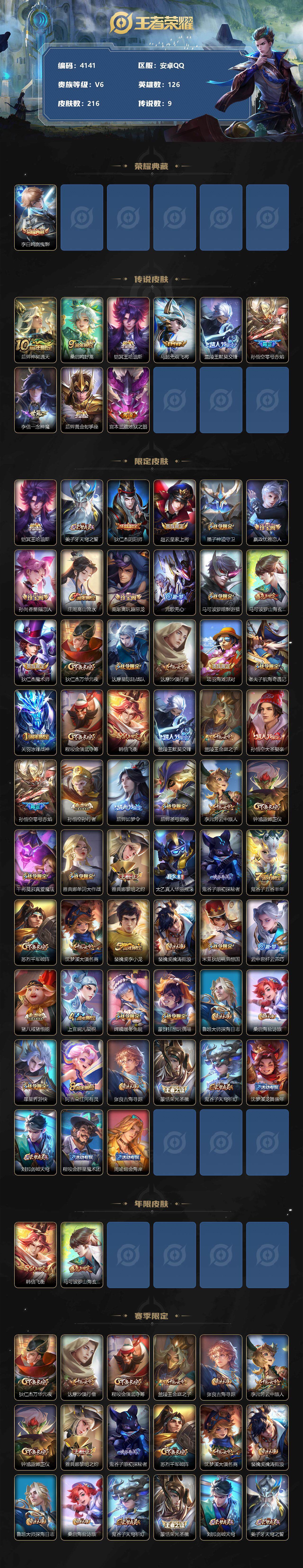 WZCMW3368902王者荣耀账号详情图2 WZCMW3368902王者荣耀账号详情图2