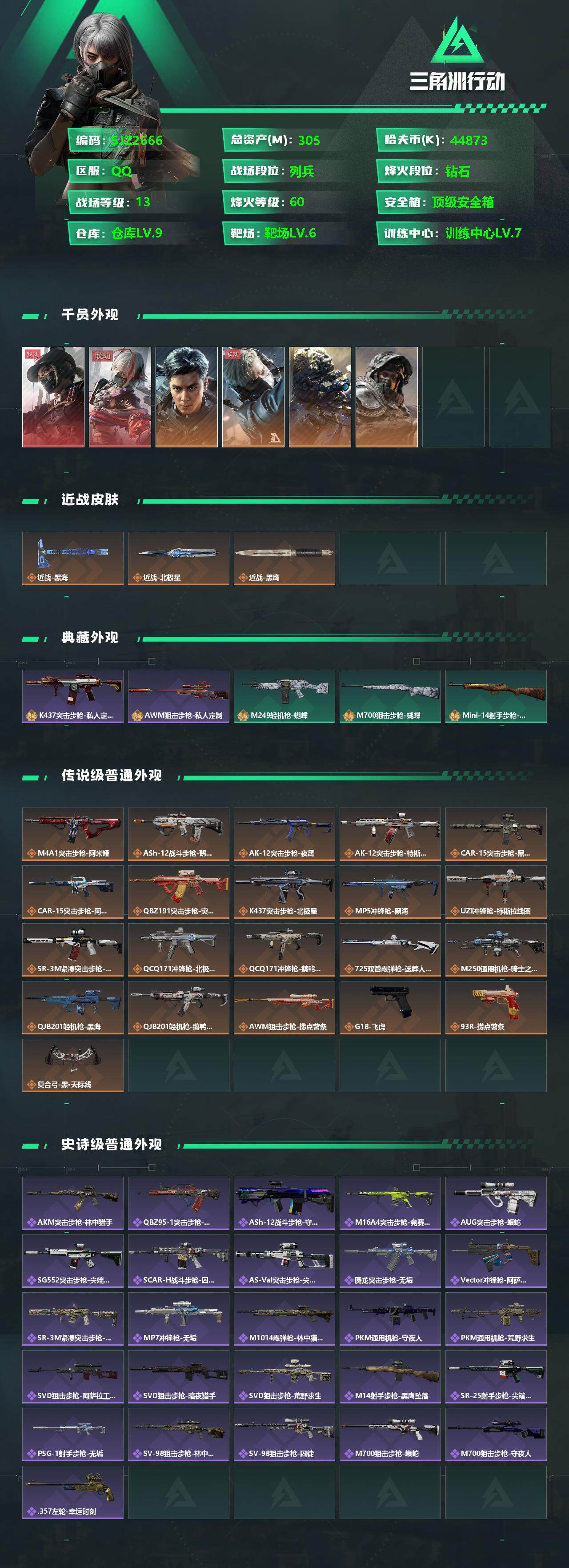 SJZCMW353475三角洲行动账号详情图2