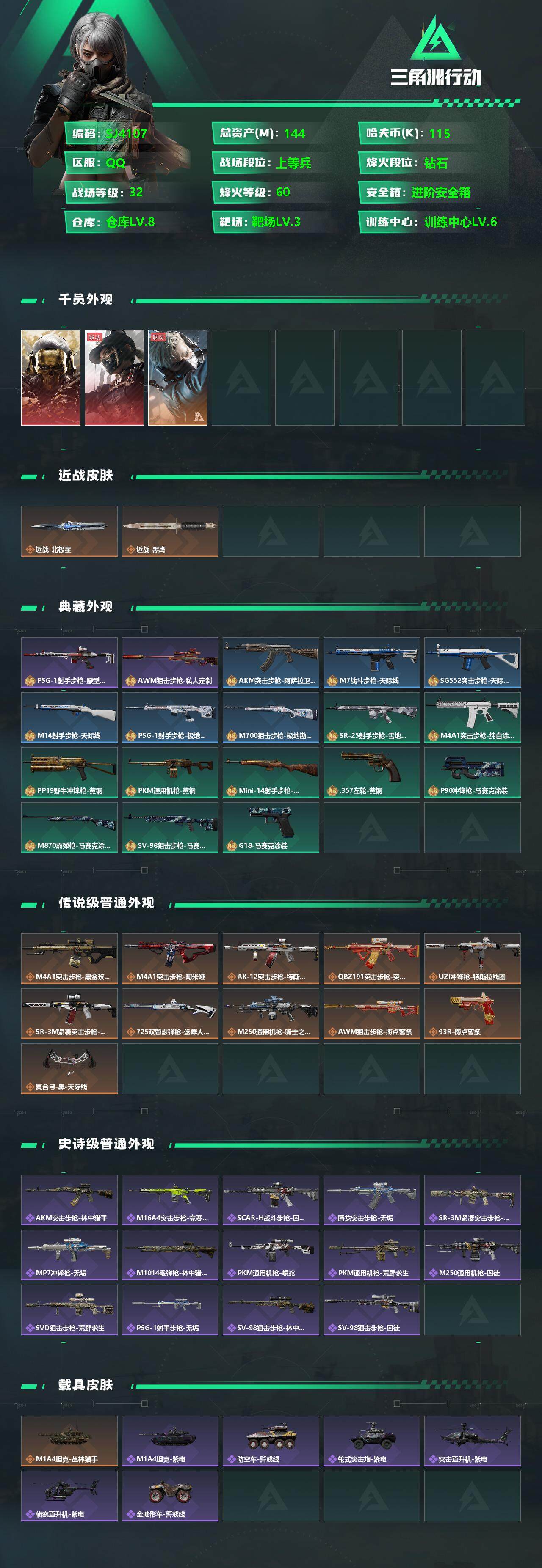 SJZQM356450三角洲行动账号详情图3