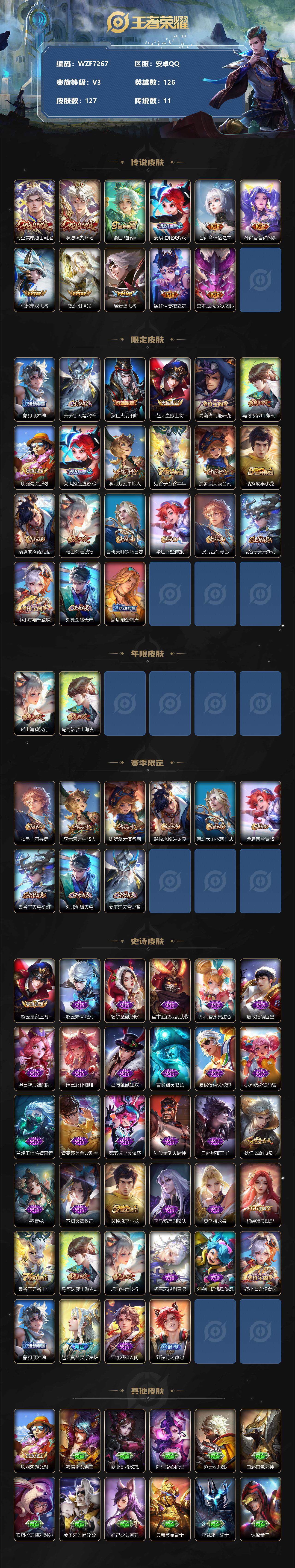 WZCMW3361270王者荣耀账号详情图2