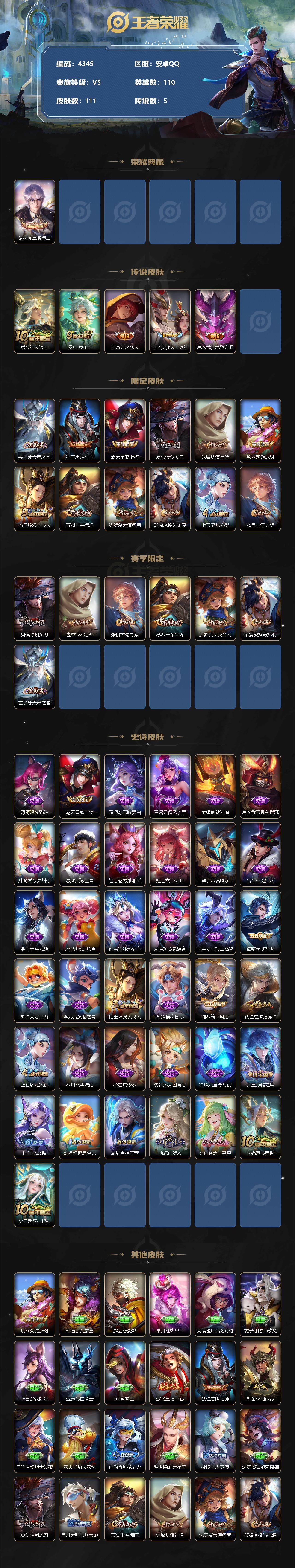 WZCMW3368985王者荣耀账号详情图2