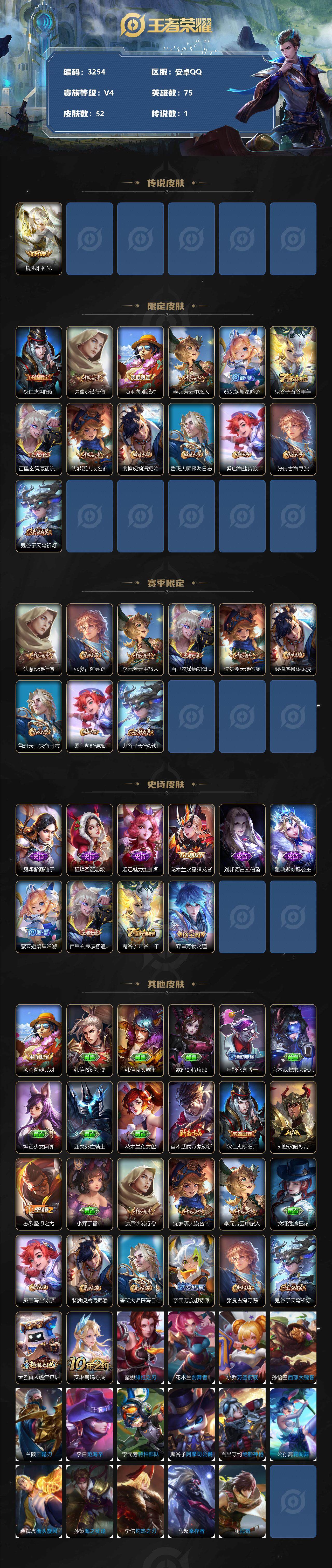 WZJZ3364535王者荣耀账号详情图2