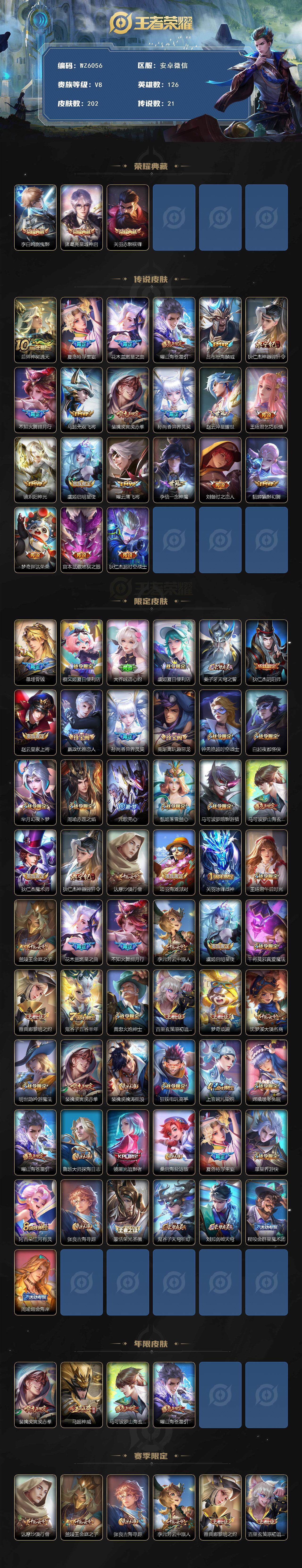 WZXS3385307王者荣耀账号详情图2