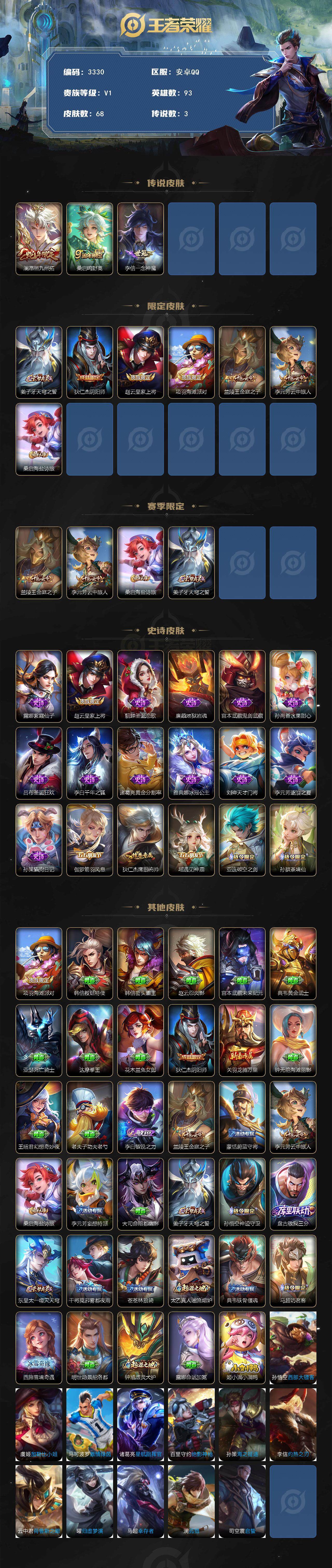 WZJZ3382730王者荣耀账号详情图2