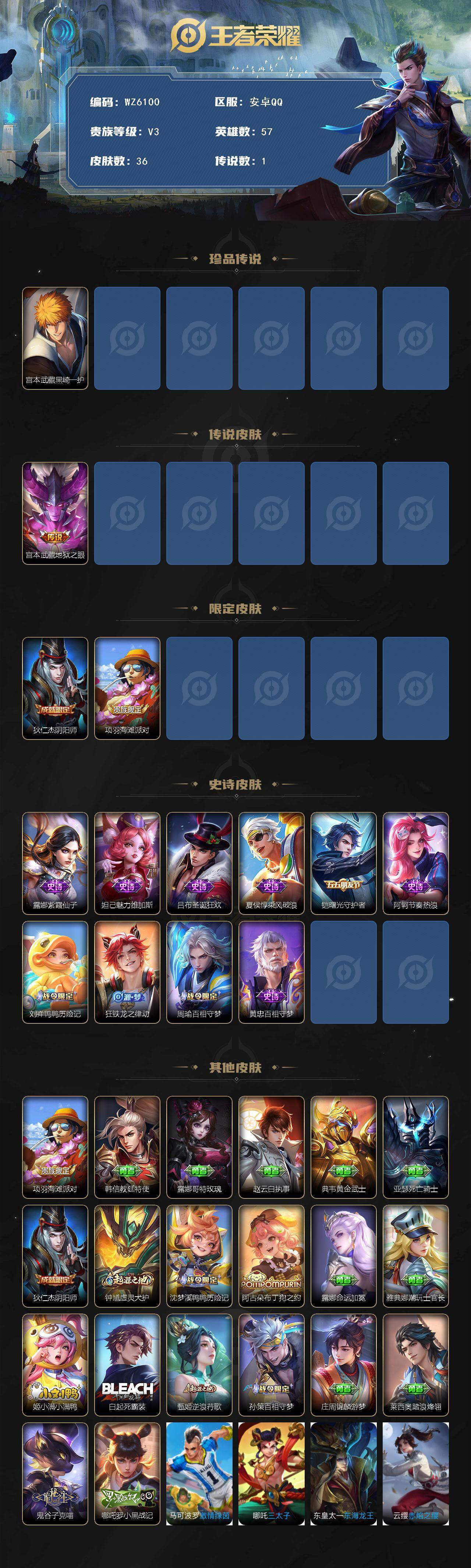 WZXS3385315王者荣耀账号详情图2