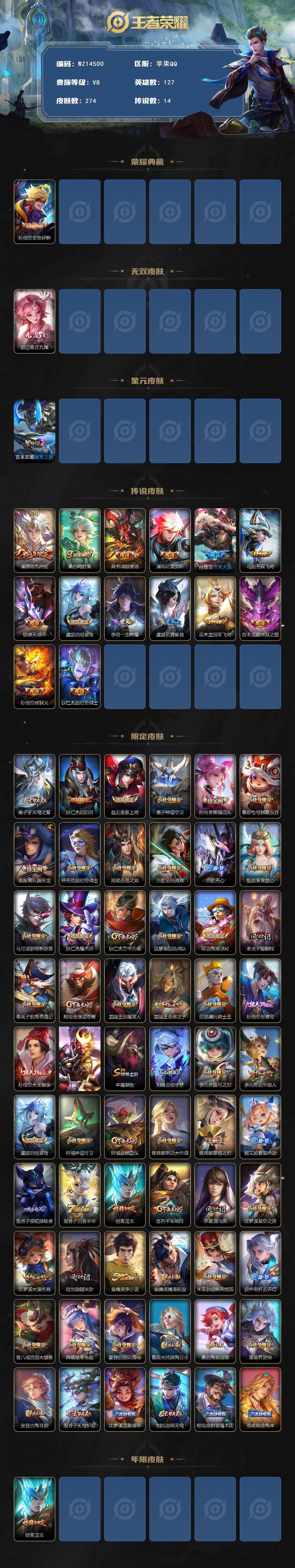 WZ0349434王者荣耀账号详情图2